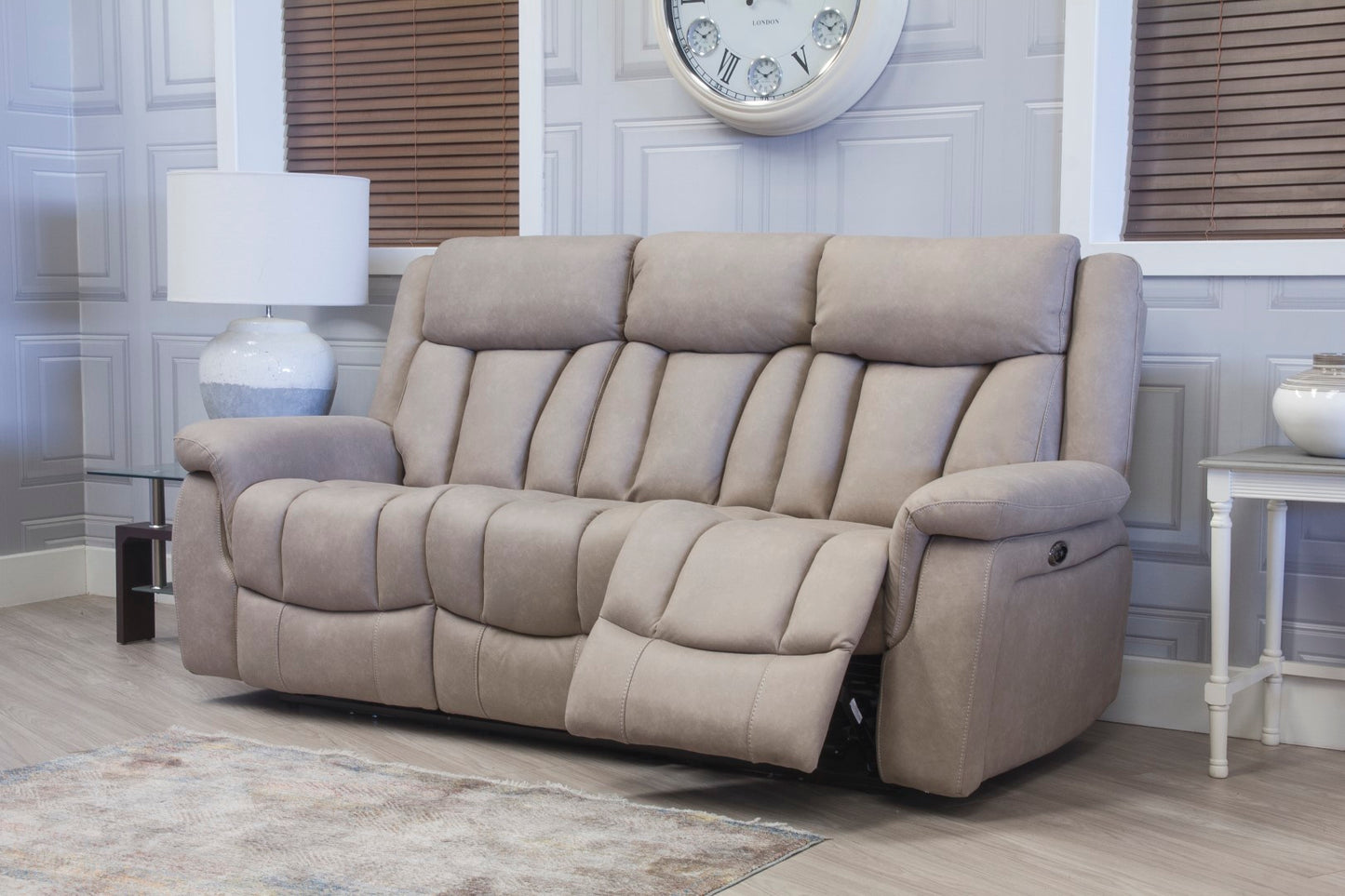 Santini Power Recliner Sofa Set Grey Or Sandstone Sheffield Discount Furniture
