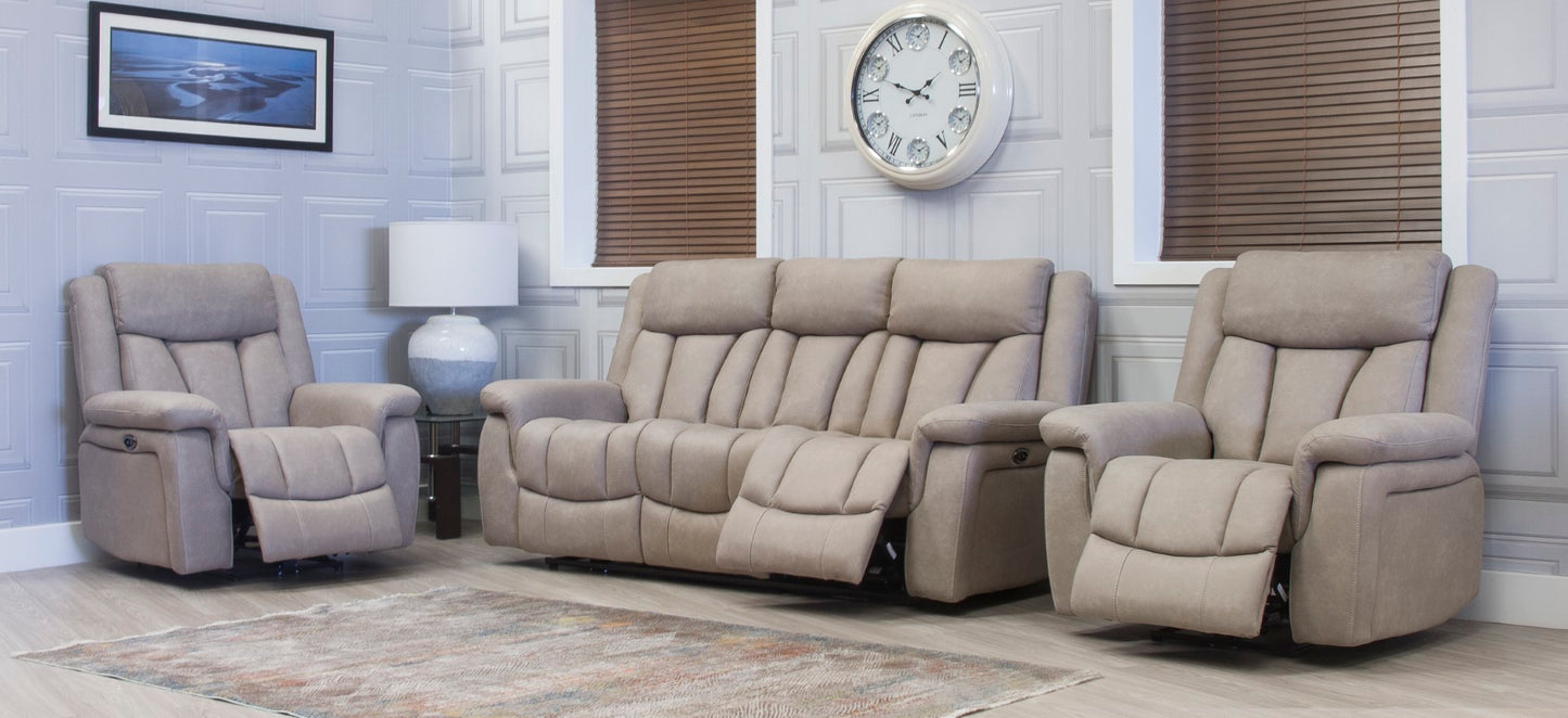 Santini Power Recliner Sofa Set Grey Or Sandstone Sheffield Discount Furniture