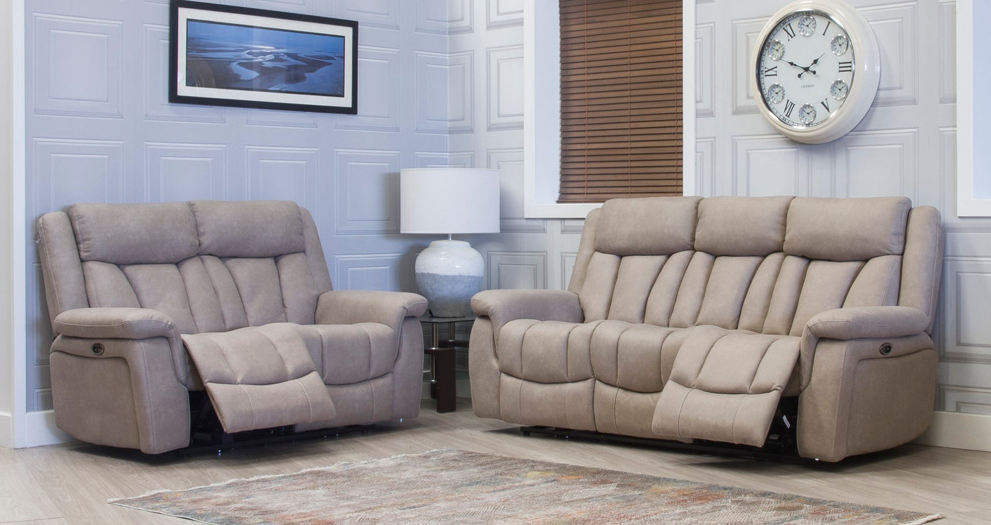 Santini Power Recliner Sofa Set Grey Or Sandstone Sheffield Discount Furniture