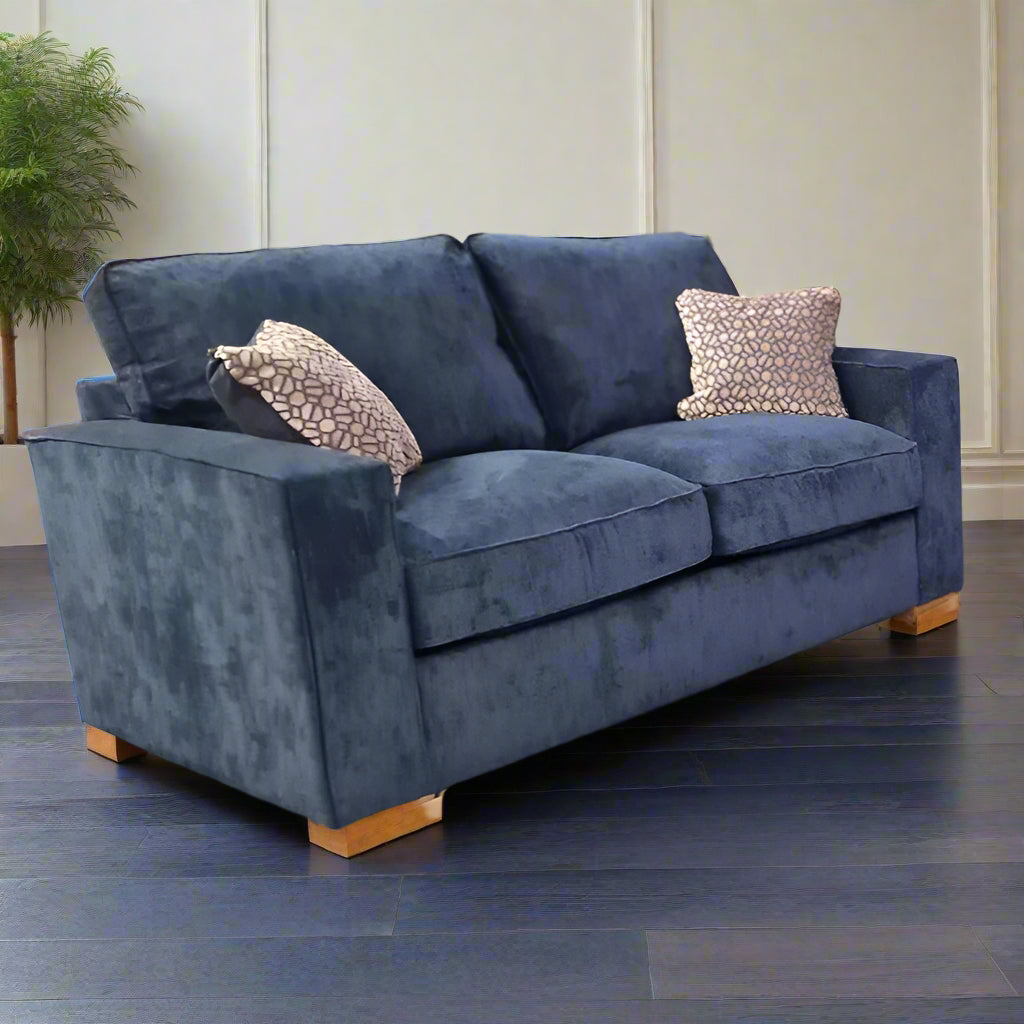 Chicago Blue Sofa Bed 2 Seater Sheffield Discount Furniture
