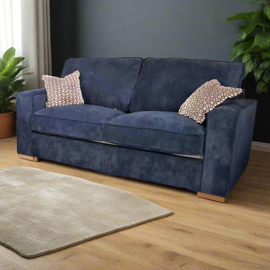 Chicago Blue Sofa Bed 3 Seater Sheffield Discount Furniture