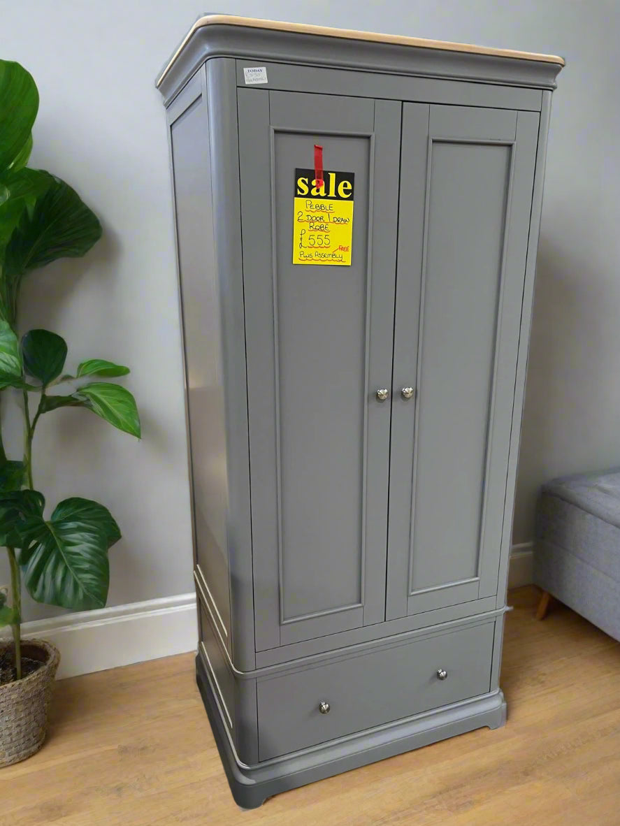 Pebble 2 Door 1 Drawer Wardrobe Sheffield Discount Furniture