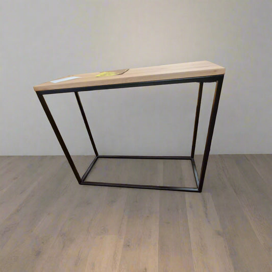 4cm thick solid oak Console/Hallway table, black steel legs. Bell & Stocchero Dining Room / Sideboards and Cabinets Sheffield Discount Furniture