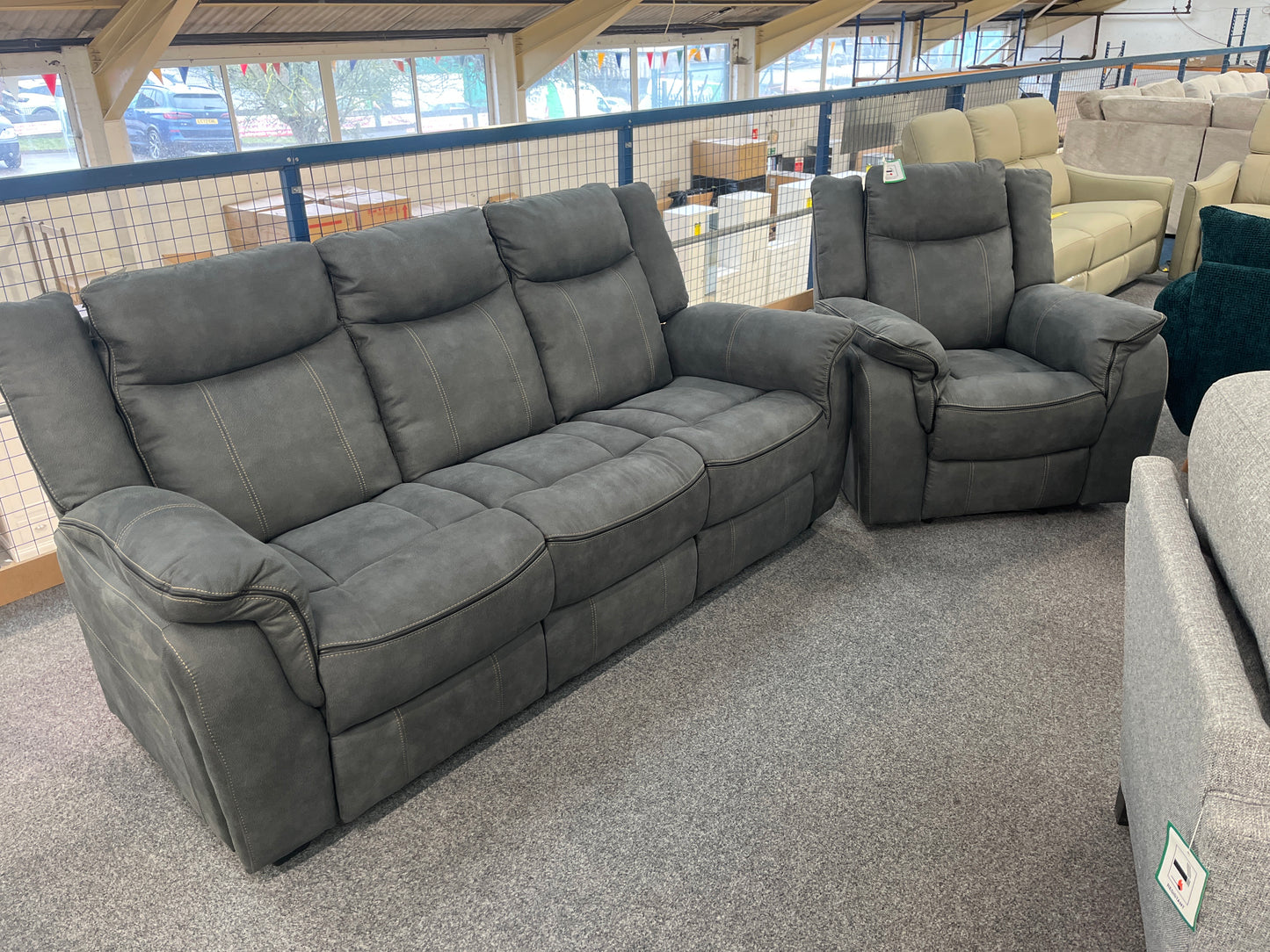 Brooklyn Sofa Set Fabric High Back Sheffield Discount Furniture