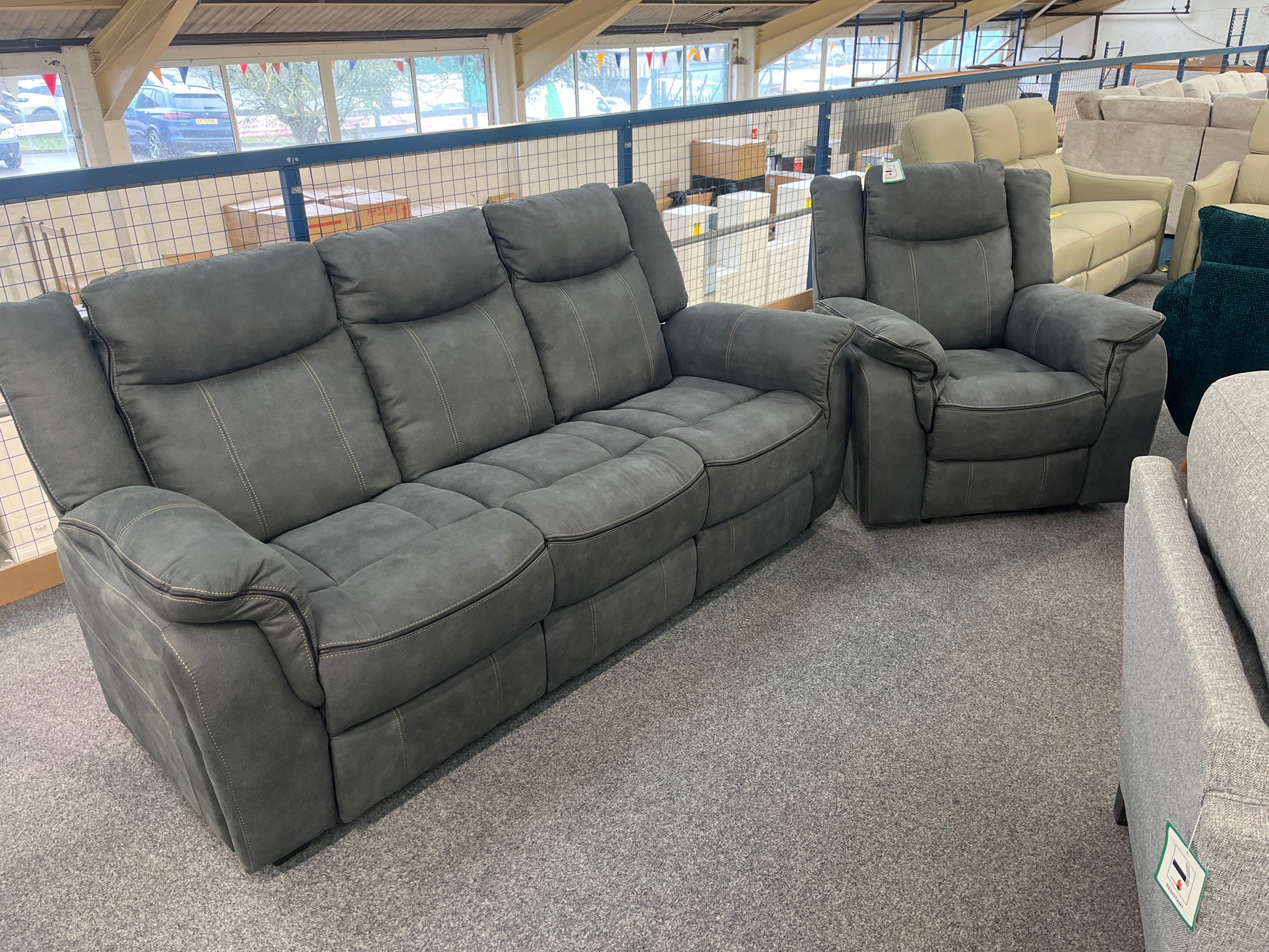 Brooklyn Sofa Set Fabric High Back Sheffield Discount Furniture