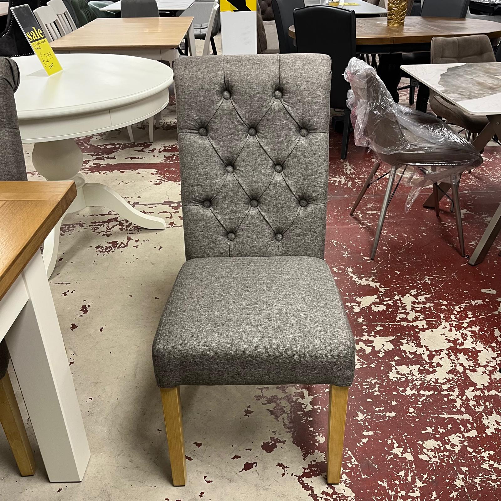 Ivory Leg With Oak Top Dining Table Extending With 6 Fabric Ket Chairs Sheffield Discount Furniture