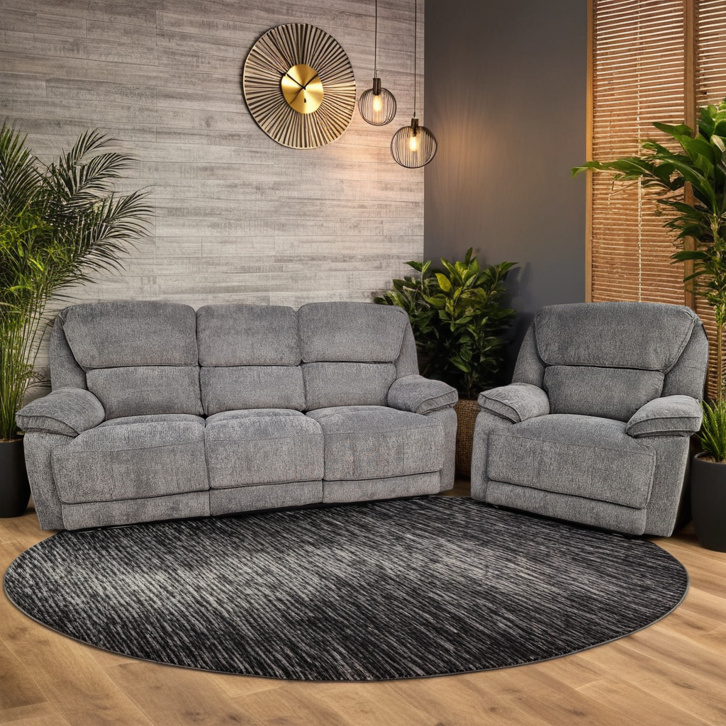 Douglas Manual Recliner Sofa Set Charcoal Sheffield Discount Furniture