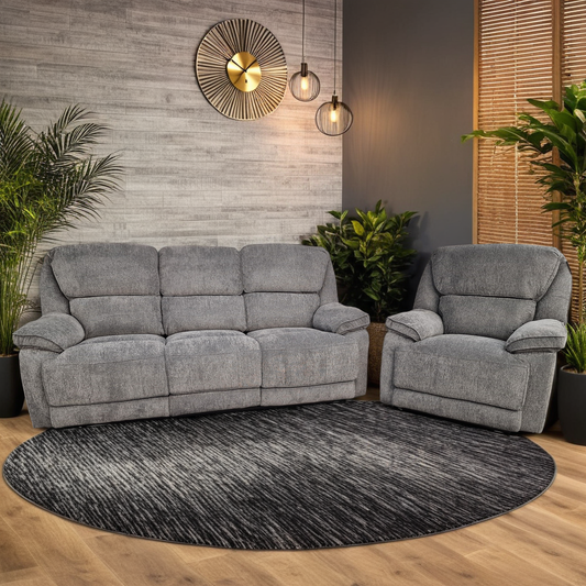 Douglas Manual Recliner Sofa Set Charcoal Sheffield Discount Furniture