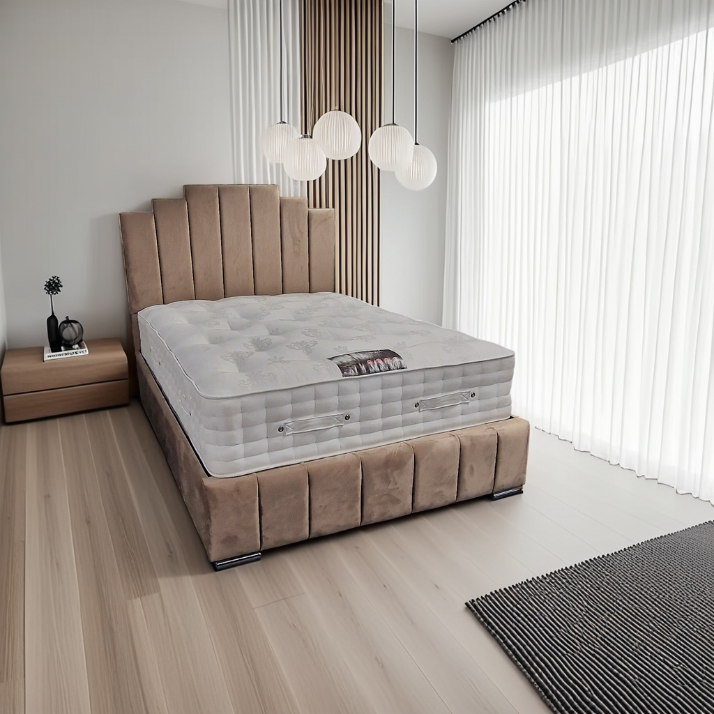 Faith Frame Bed exc Mattress - 112 Fabrics - Storage Options Sheffield Discount Furniture