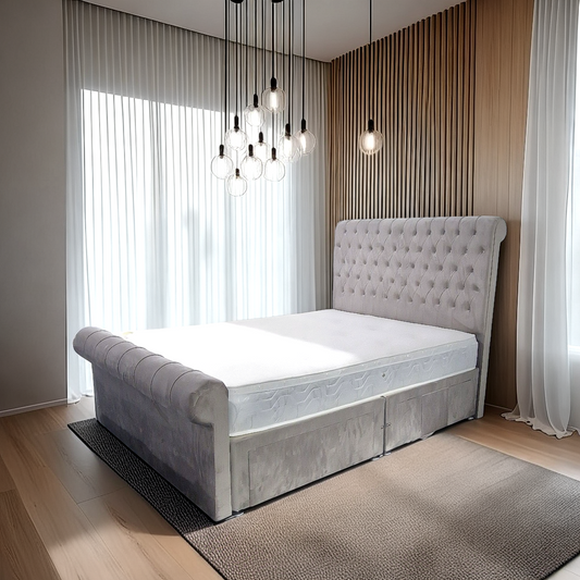 Eyvalyn Divan Bed exc Mattress - 112 fabrics - Storage Options Sheffield Discount Furniture