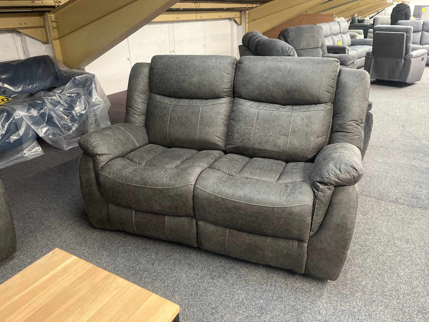 Walton Manual Recliner Sofa Set Brown Or Grey Charcoal 2 Seater Sheffield Discount Furniture