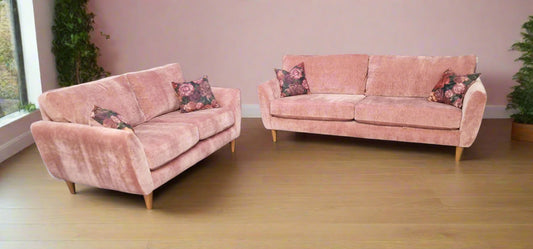 Louis Sofa Set 3 & 2 Seater Pink Sheffield Discount Furniture