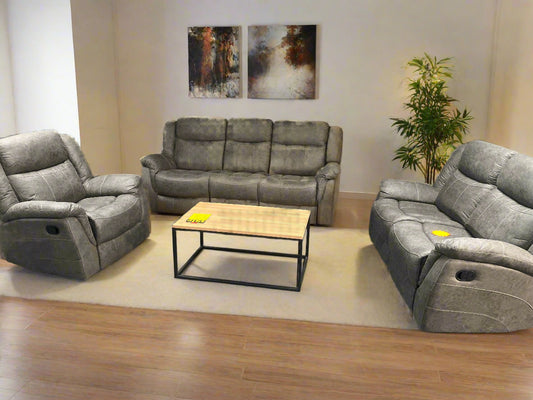 Walton Manual Recliner Sofa Set Brown Or Grey Sheffield Discount Furniture