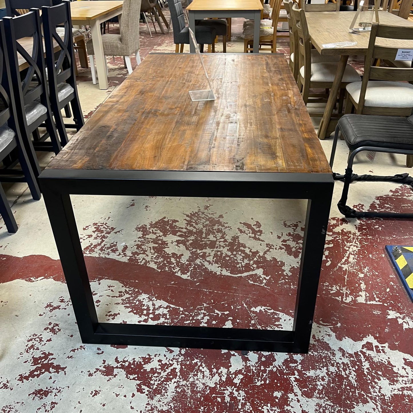 Marvel Dining Table Wood Top Black Frame Sheffield Discount Furniture