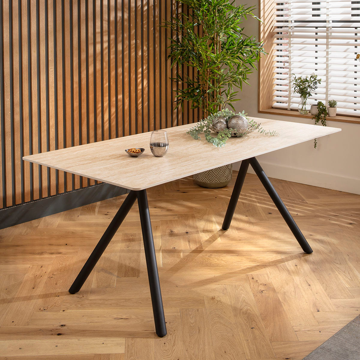 Caleb 6 Seater Ceramic Dining Table 180x85cm Beige dining table Such Comfort