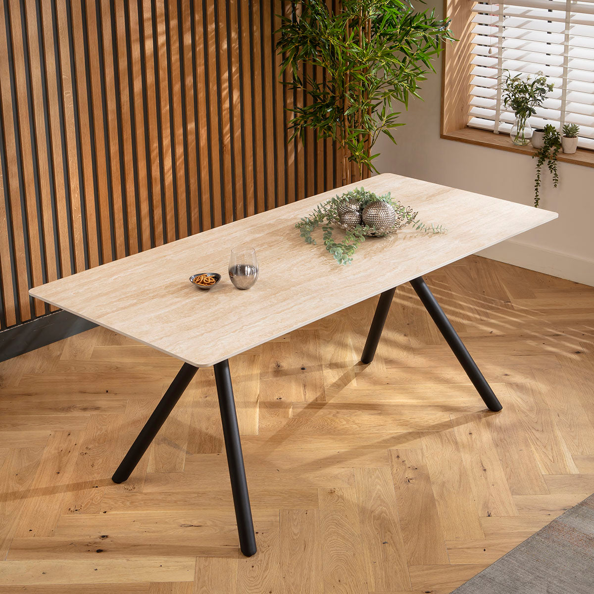 Caleb 6 Seater Ceramic Dining Table 180x85cm Beige dining table Such Comfort
