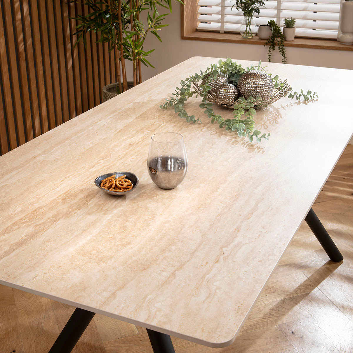 Caleb 6 Seater Ceramic Dining Table 180x85cm Beige dining table Such Comfort