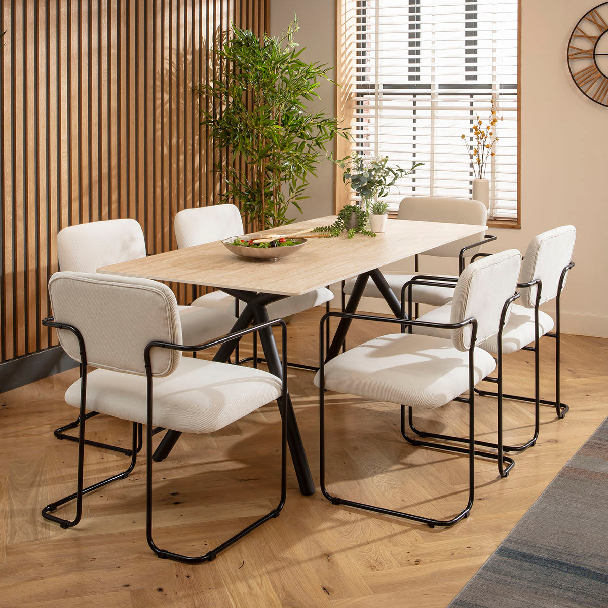Sasha Cord Fabric Carver Dining Chair Cream dining chair Such Comfort