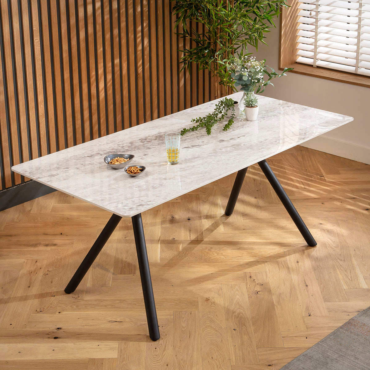 Caleb 6 Seater Ceramic Dining Table 180x85cm Grey dining table Such Comfort