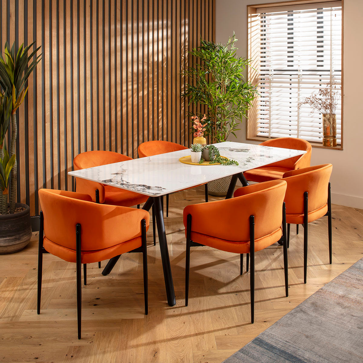 Loki Velvet Carver Dining Chair Burnt Orange dining chair Such Comfort