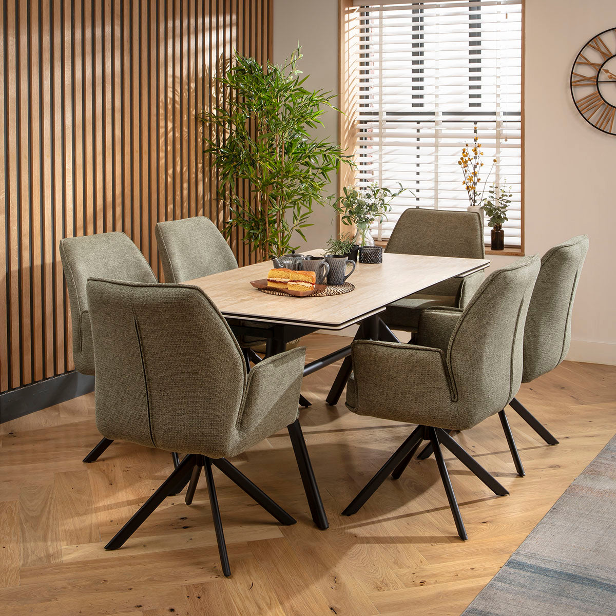 Nina Swivel Carver Dining Chairs Green dining chair Such Comfort