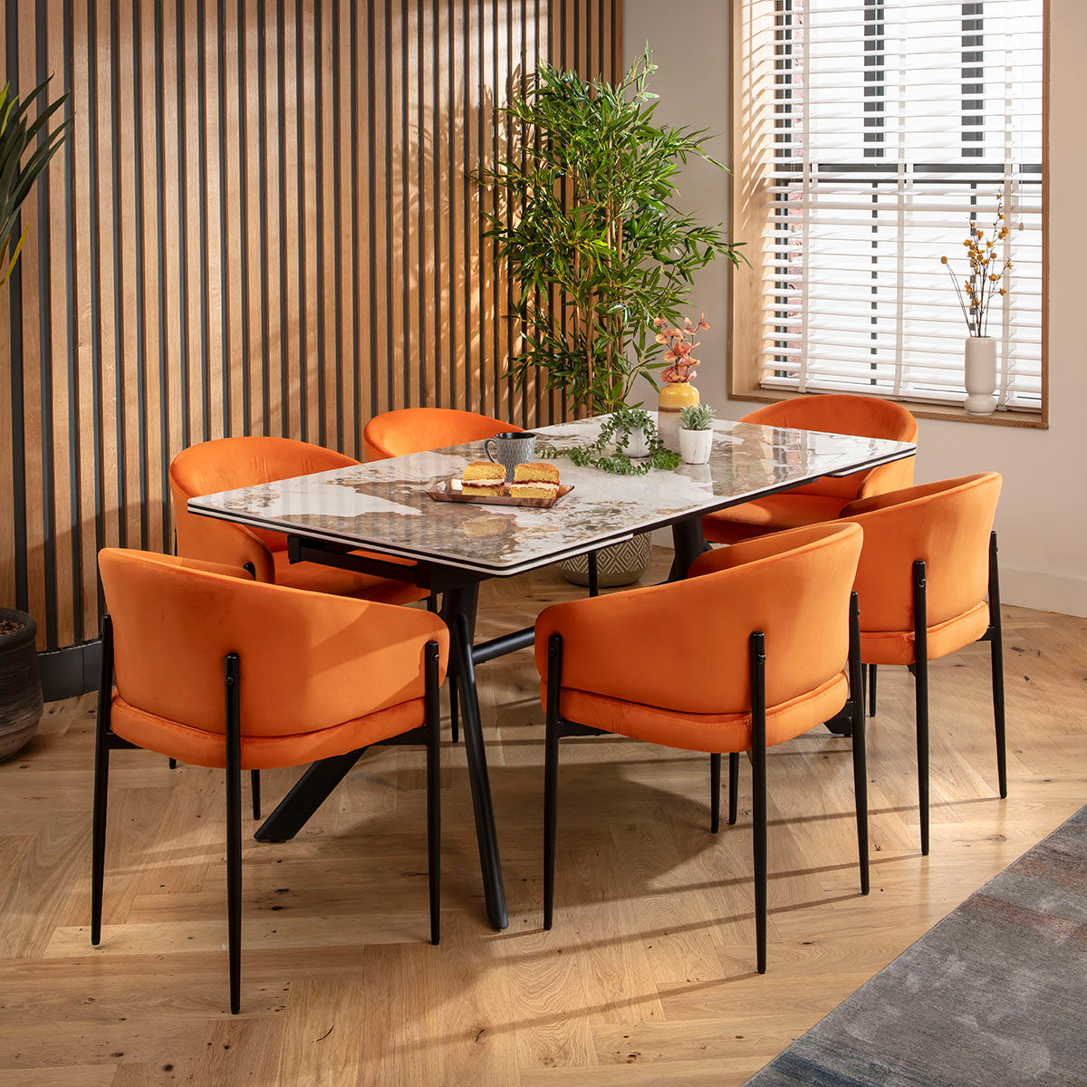 Loki Velvet Carver Dining Chair Burnt Orange dining chair Such Comfort