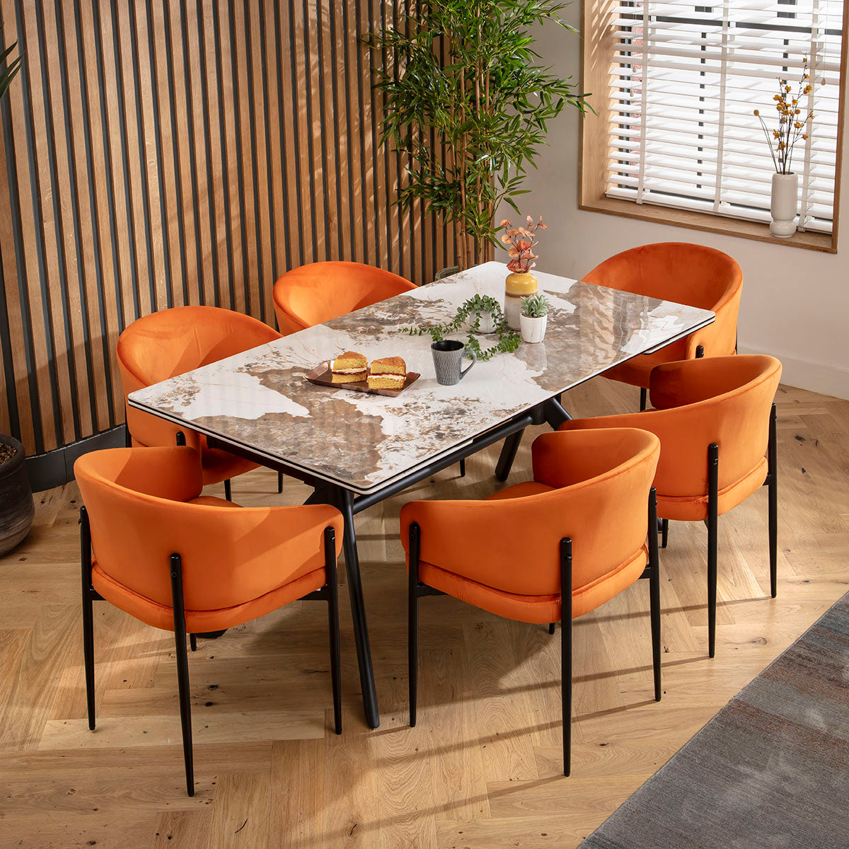 Loki Velvet Carver Dining Chair Burnt Orange dining chair Such Comfort