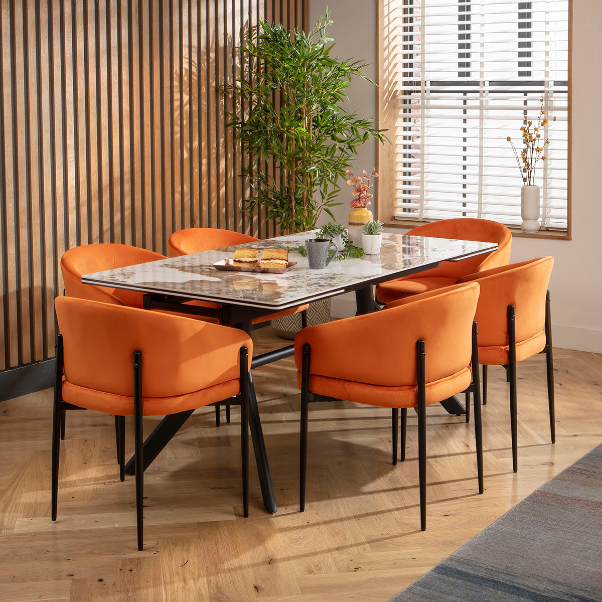 Loki Velvet Carver Dining Chair Burnt Orange dining chair Such Comfort