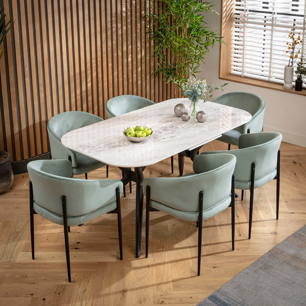 Loki Velvet Carver Dining Chair Green dining chair Such Comfort