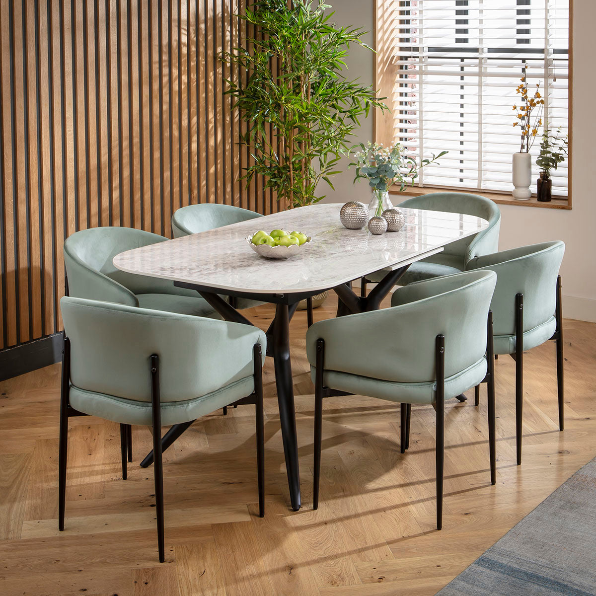 Loki Velvet Carver Dining Chair Green dining chair Such Comfort