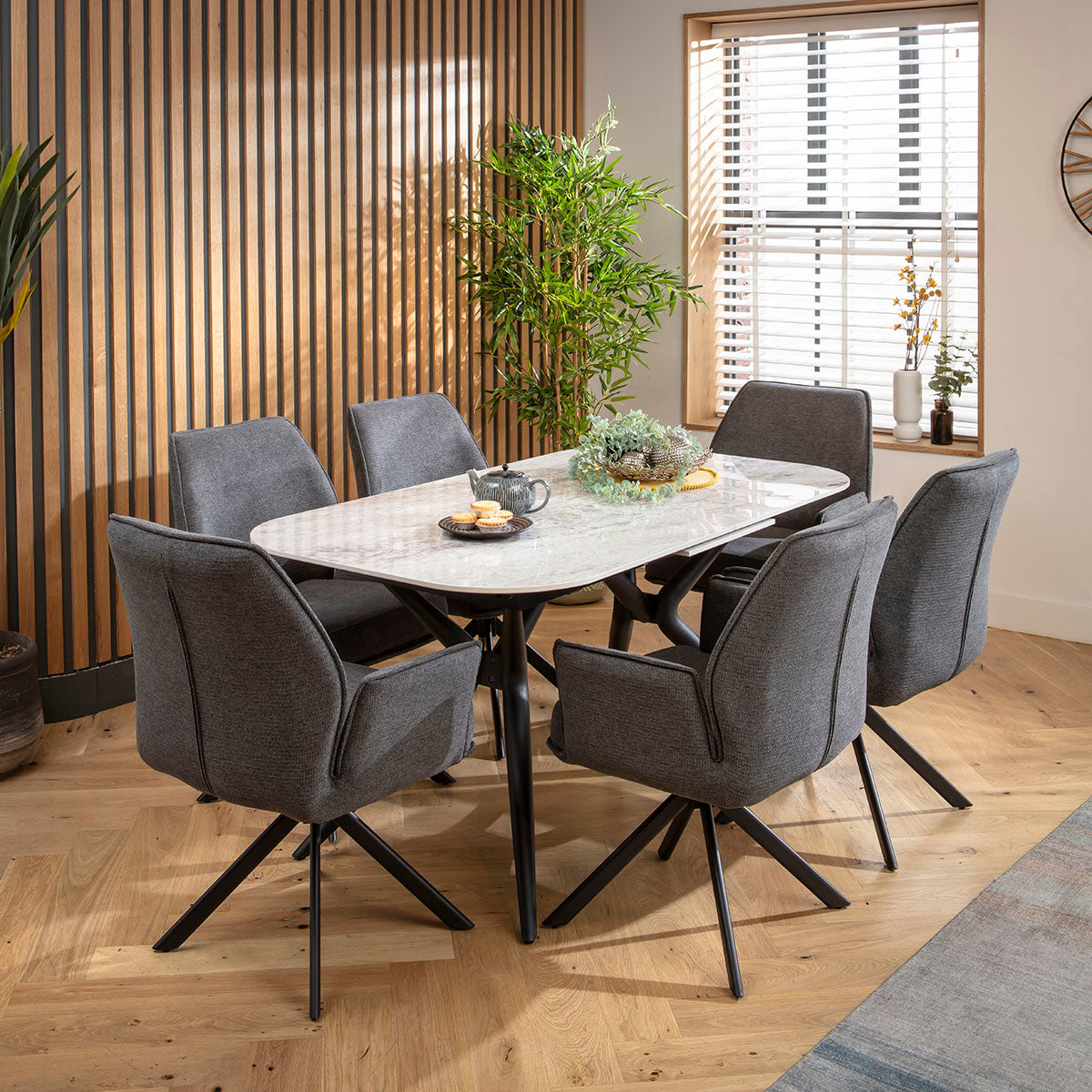 Nina Swivel Carver Dining Chairs Charcoal dining chair Such Comfort