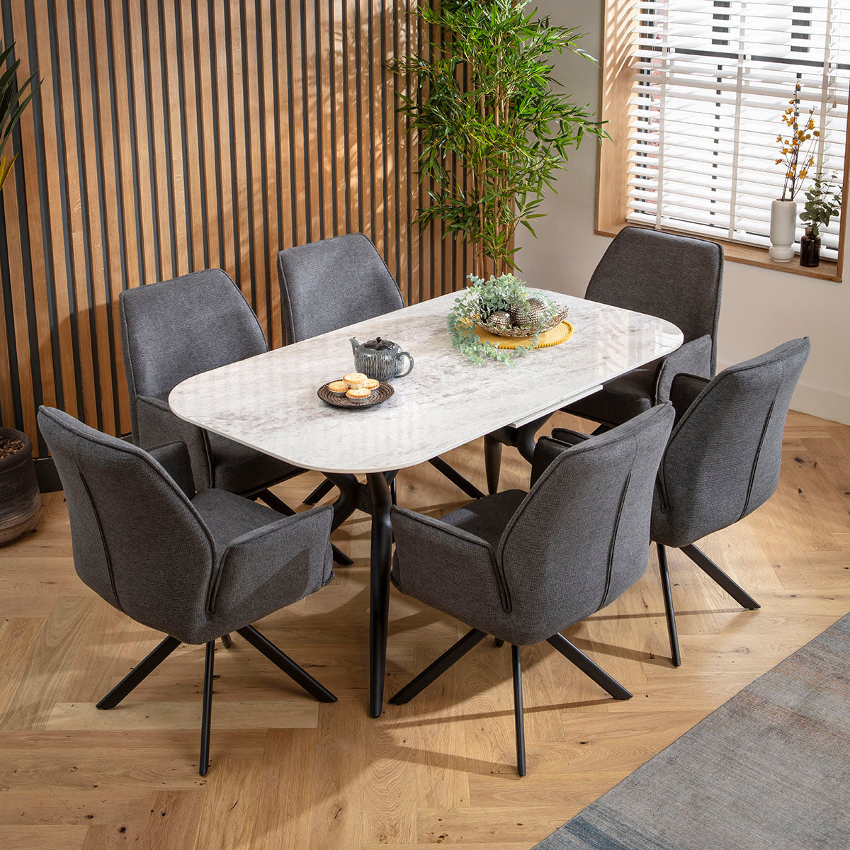 Nina Swivel Carver Dining Chairs Charcoal dining chair Such Comfort