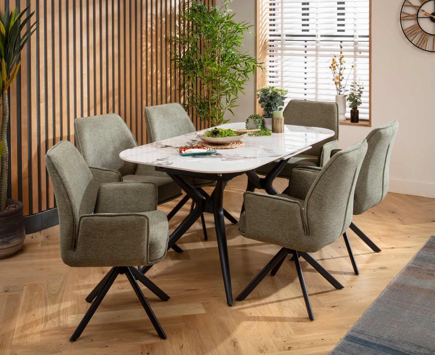 Nina Swivel Carver Dining Chairs Green dining chair Such Comfort