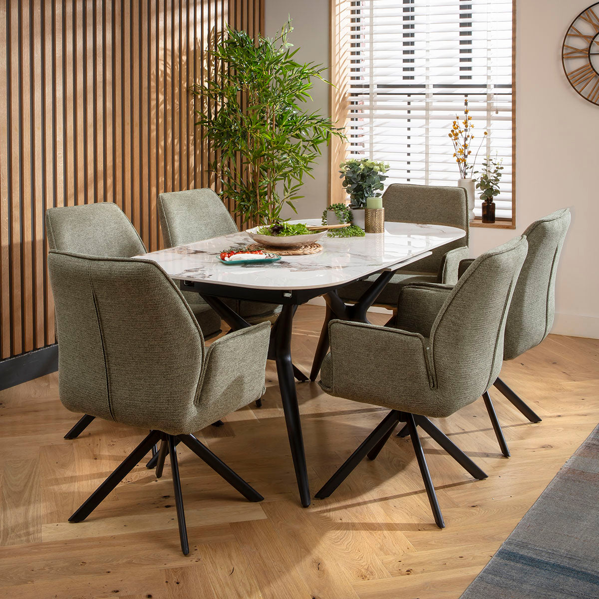 Nina Swivel Carver Dining Chairs Green dining chair Such Comfort