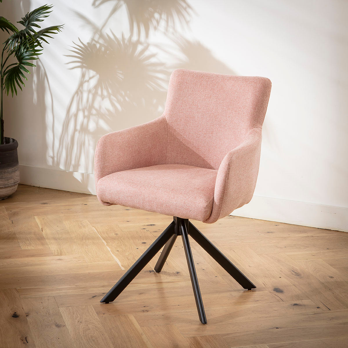 Luna Swivel Carver Dining Chairs Pink dining chair Such Comfort