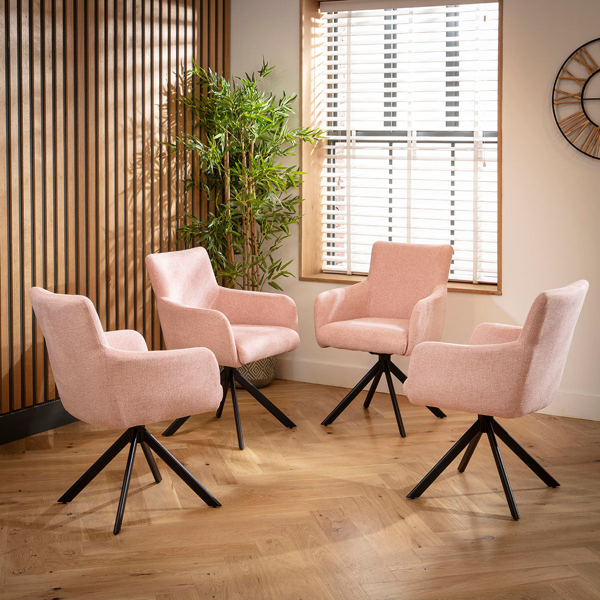 Luna Swivel Carver Dining Chairs Pink dining chair Such Comfort