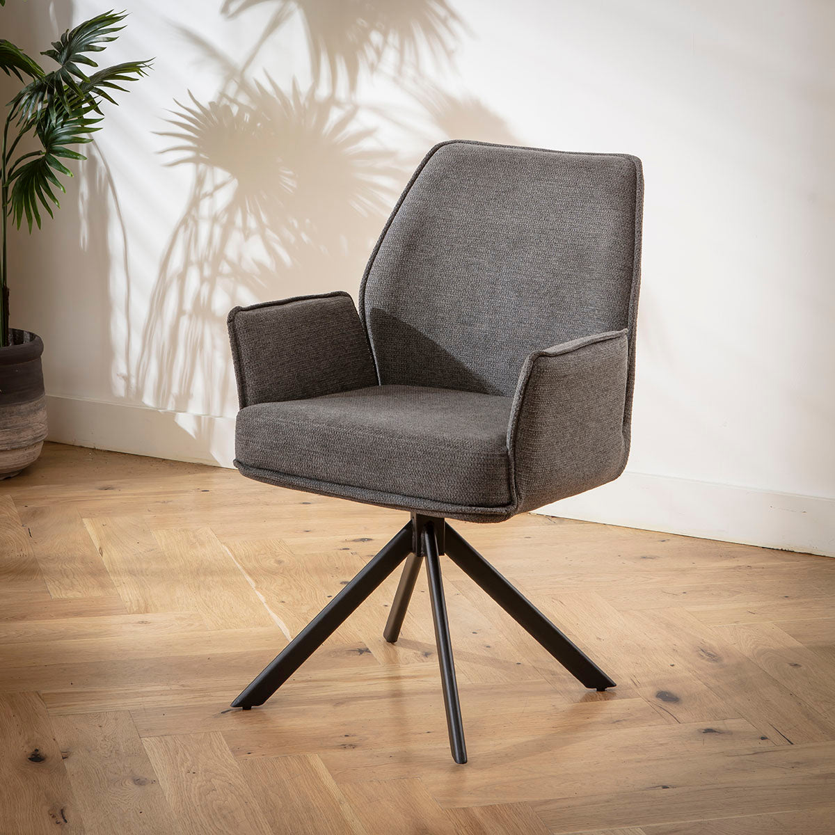 Nina Swivel Carver Dining Chairs Charcoal dining chair Such Comfort