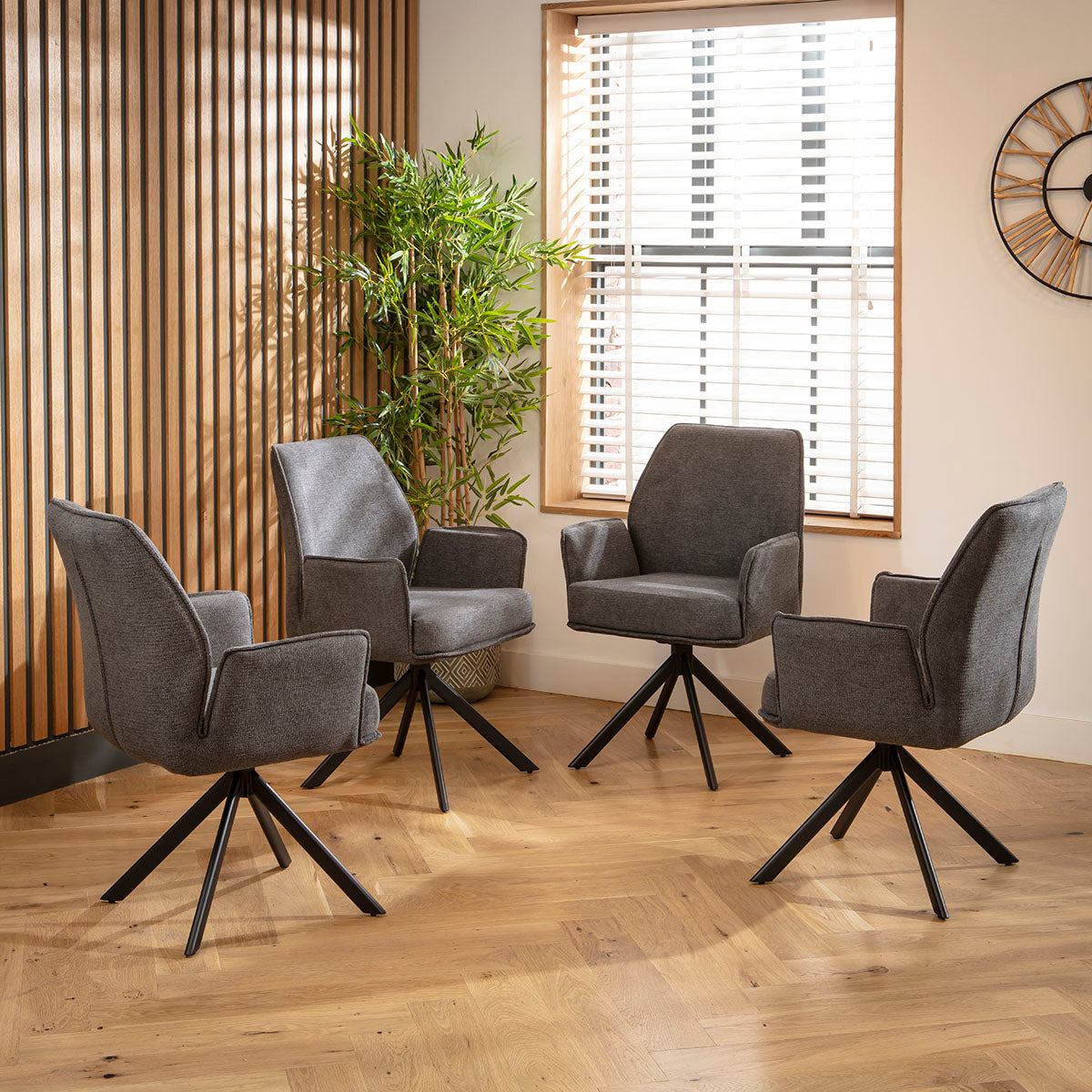 Nina Swivel Carver Dining Chairs Charcoal dining chair Such Comfort