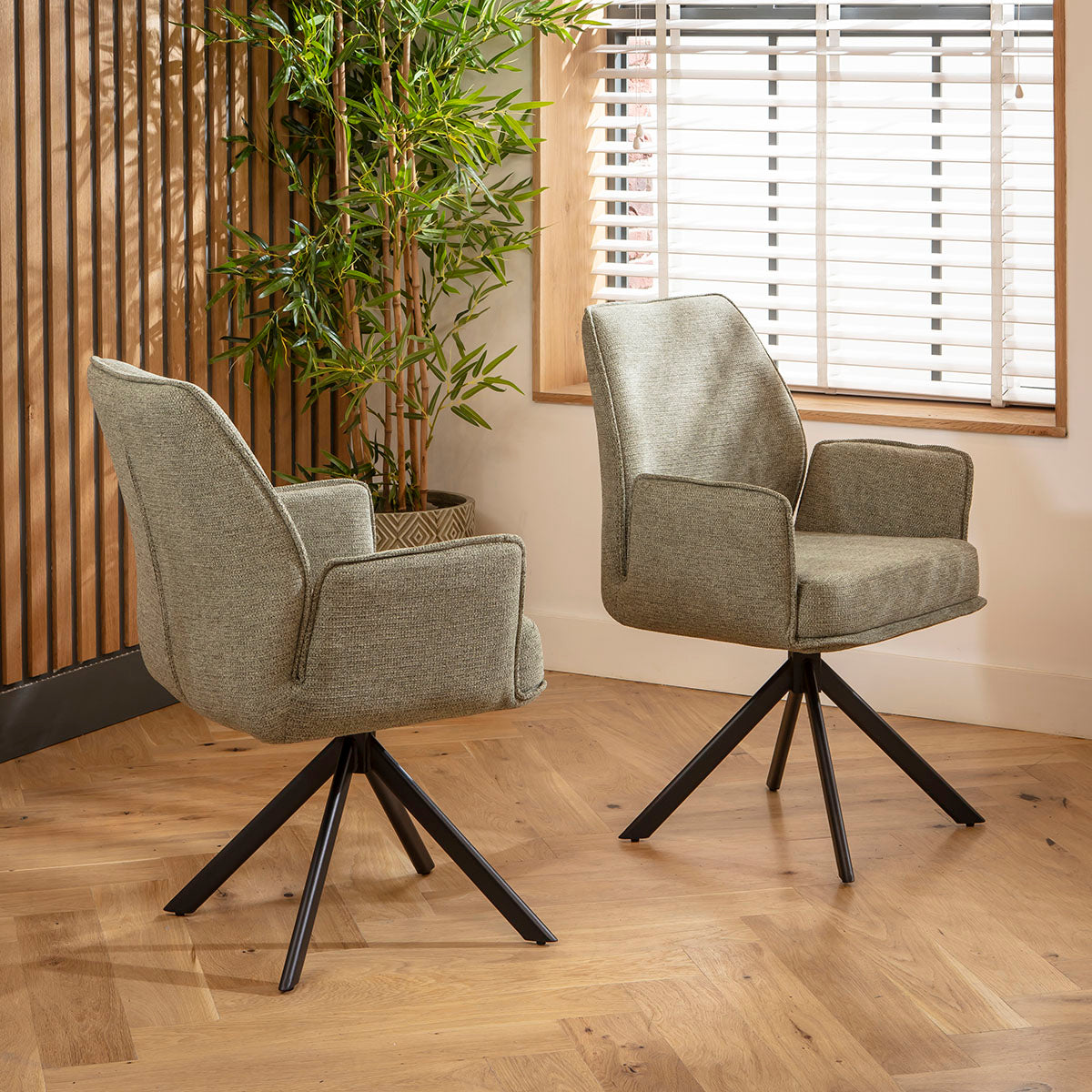 Nina Swivel Carver Dining Chairs Green dining chair Such Comfort