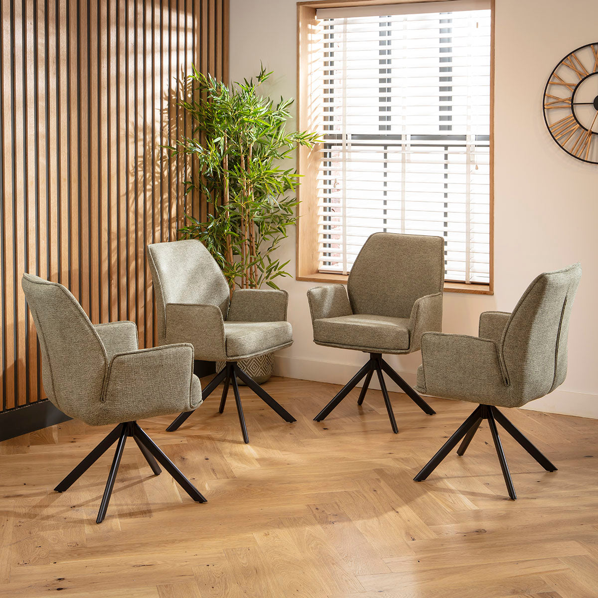 Nina Swivel Carver Dining Chairs Green dining chair Such Comfort