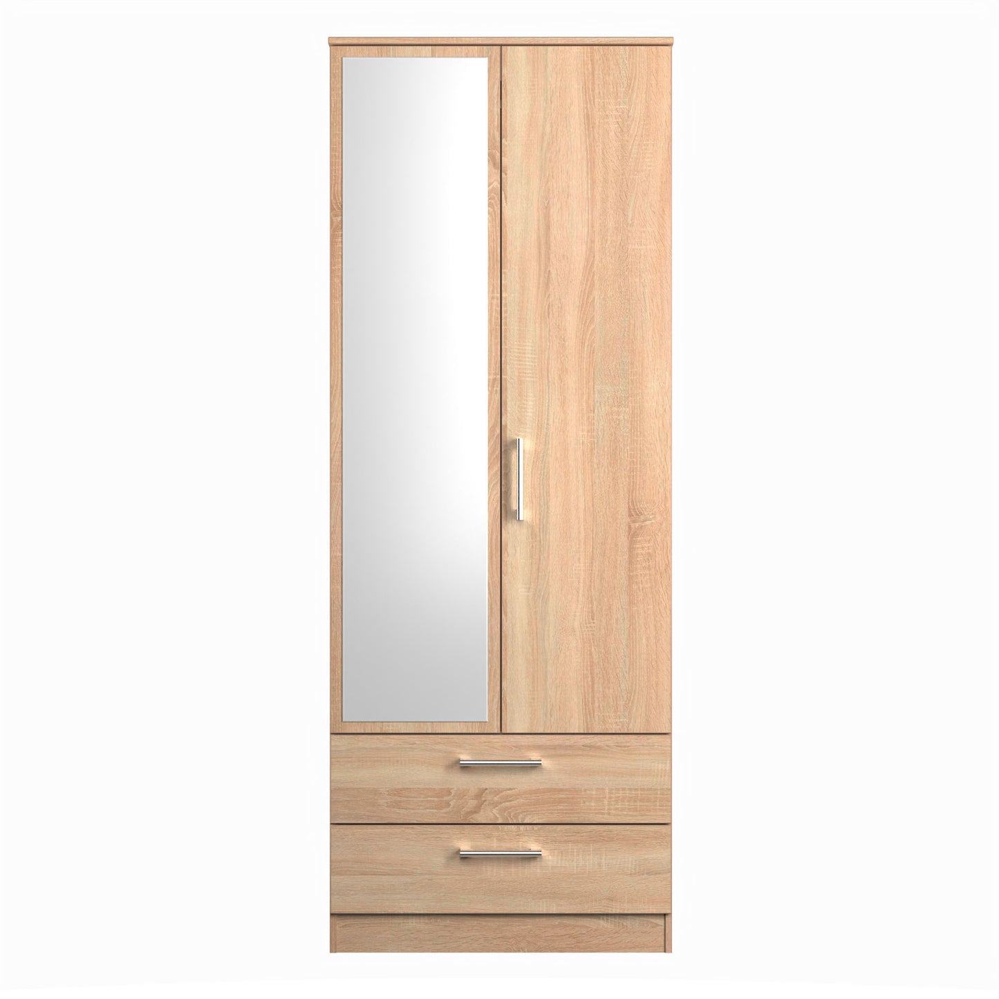 Destiny Bardolino 2 Door 2 Drawer Wardrobe With Mirror Left Door Sheffield Discount Furniture