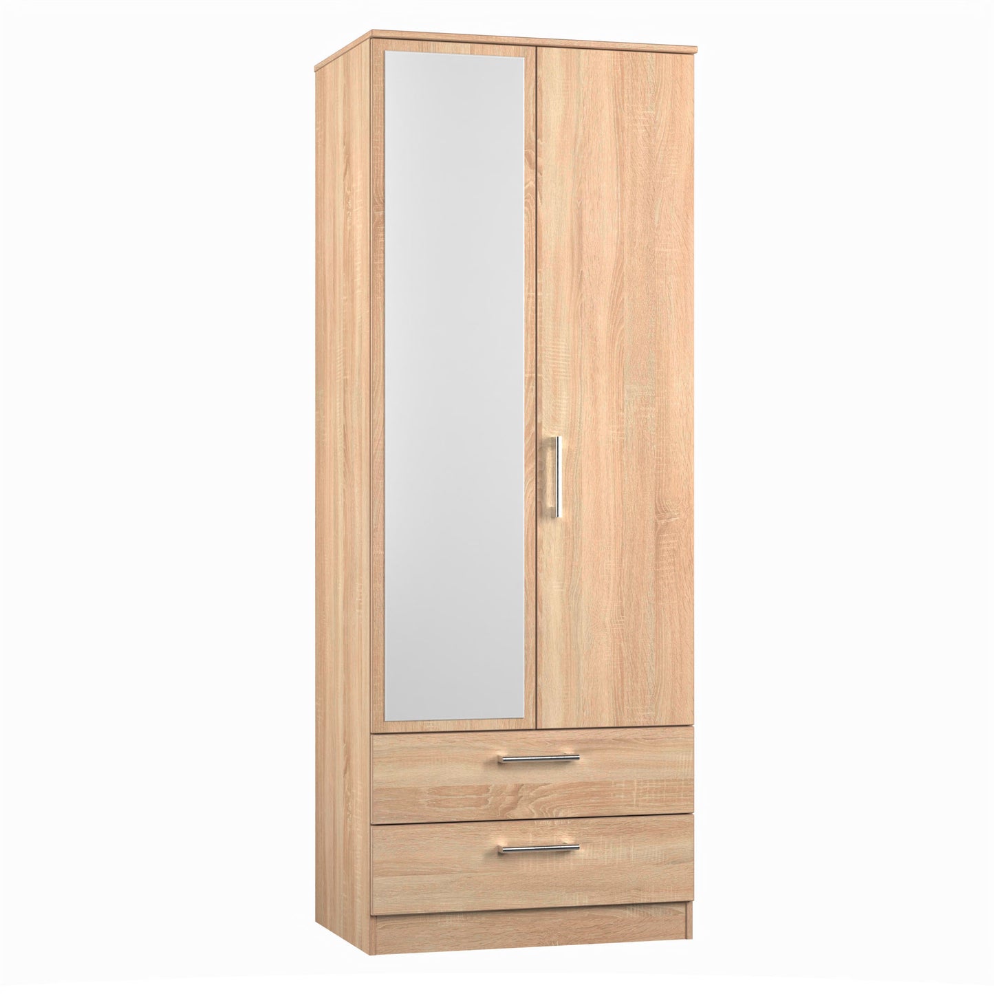 Destiny Bardolino 2 Door 2 Drawer Wardrobe With Mirror Left Door Sheffield Discount Furniture
