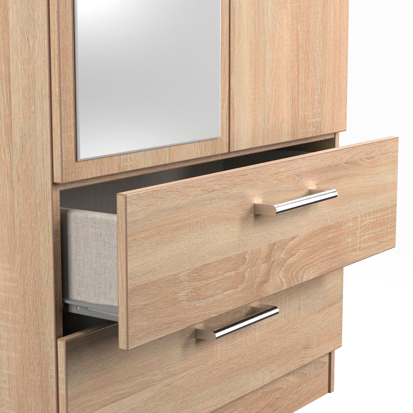 Destiny Bardolino 2 Door 2 Drawer Wardrobe With Mirror Left Door Sheffield Discount Furniture