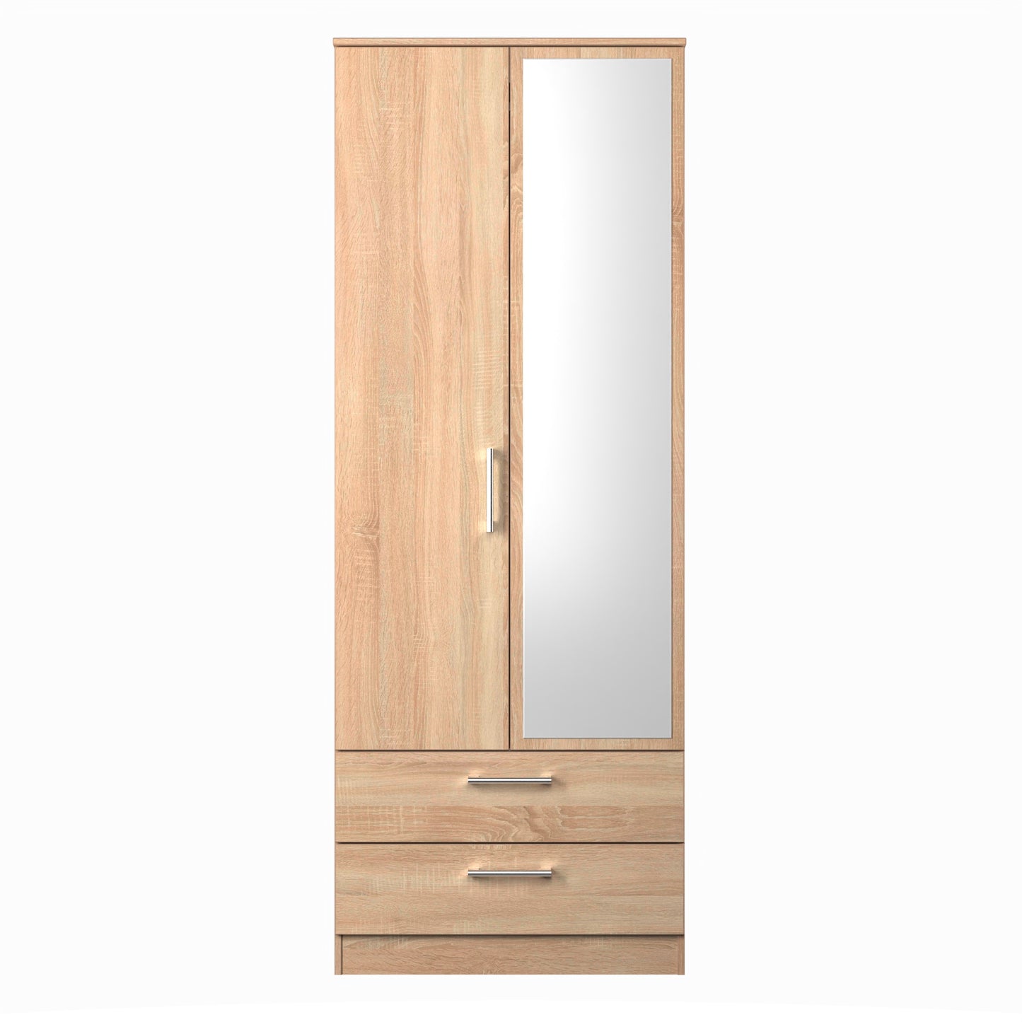 Destiny Bardolino 2 Door 2 Drawer Wardrobe With Mirror Right Door Sheffield Discount Furniture