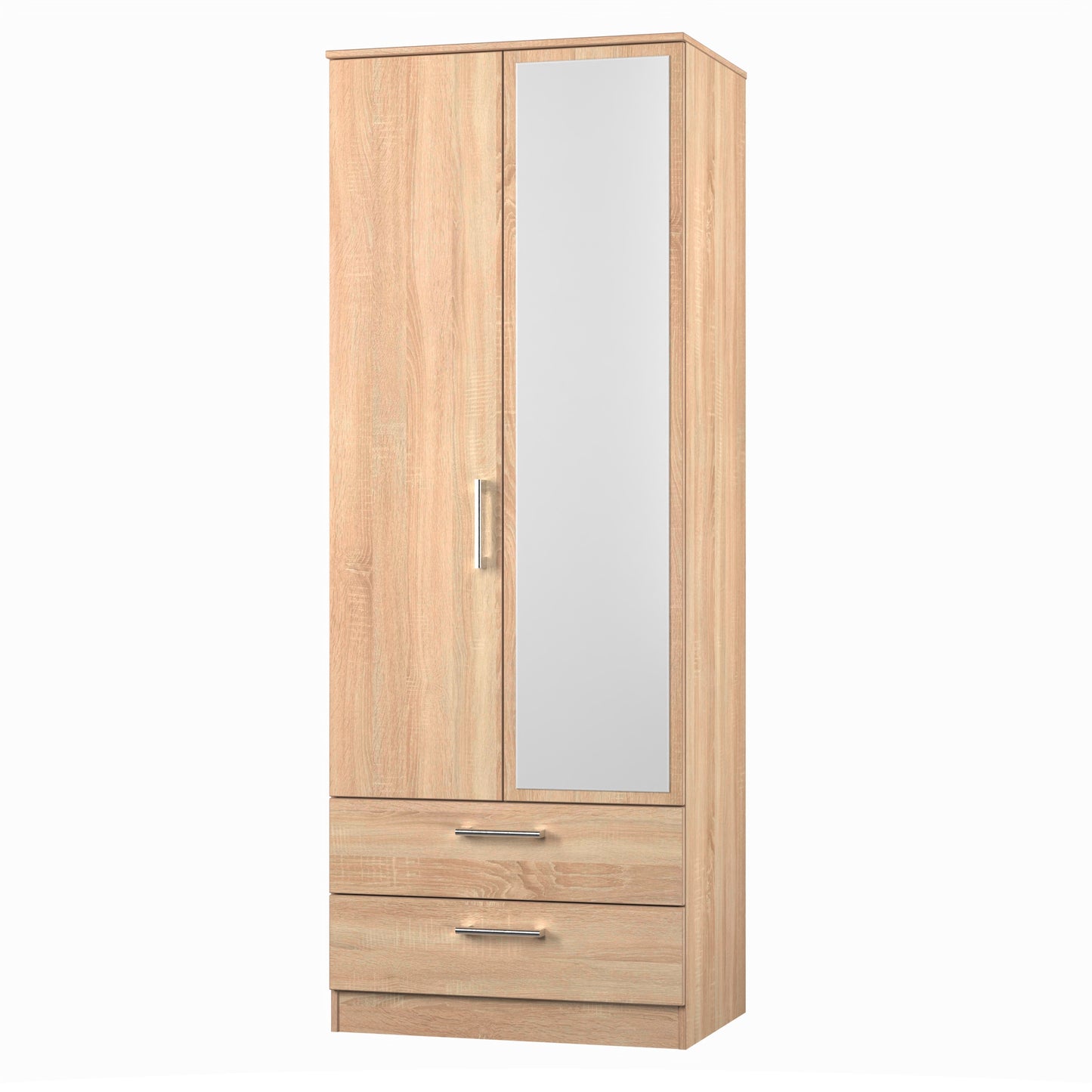 Destiny Bardolino 2 Door 2 Drawer Wardrobe With Mirror Right Door Sheffield Discount Furniture
