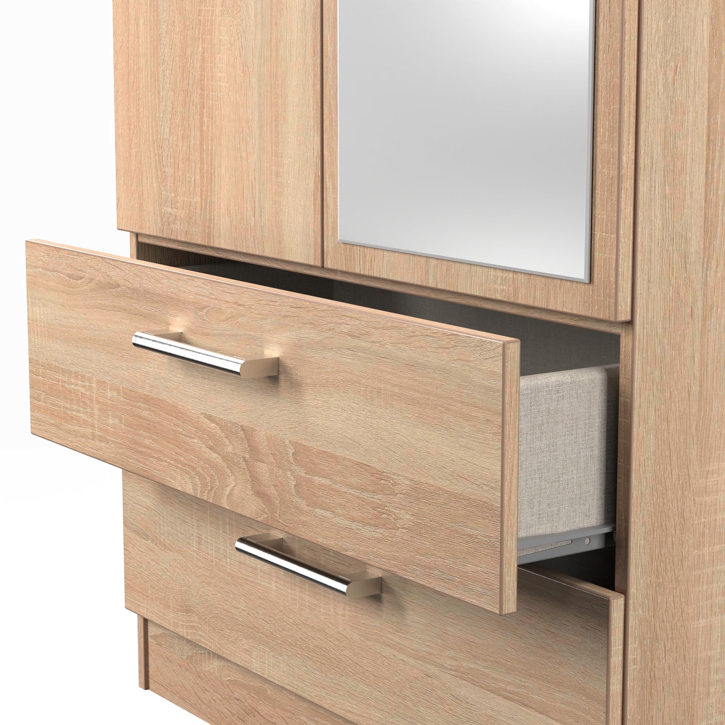 Destiny Bardolino 2 Door 2 Drawer Wardrobe With Mirror Right Door Sheffield Discount Furniture