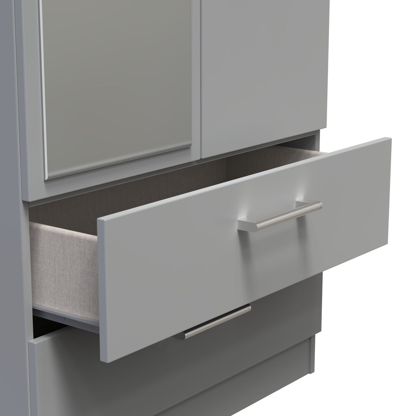 Destiny Dust Grey 2 Door 2 Drawer Wardrobe With Mirror Left Door Sheffield Discount Furniture