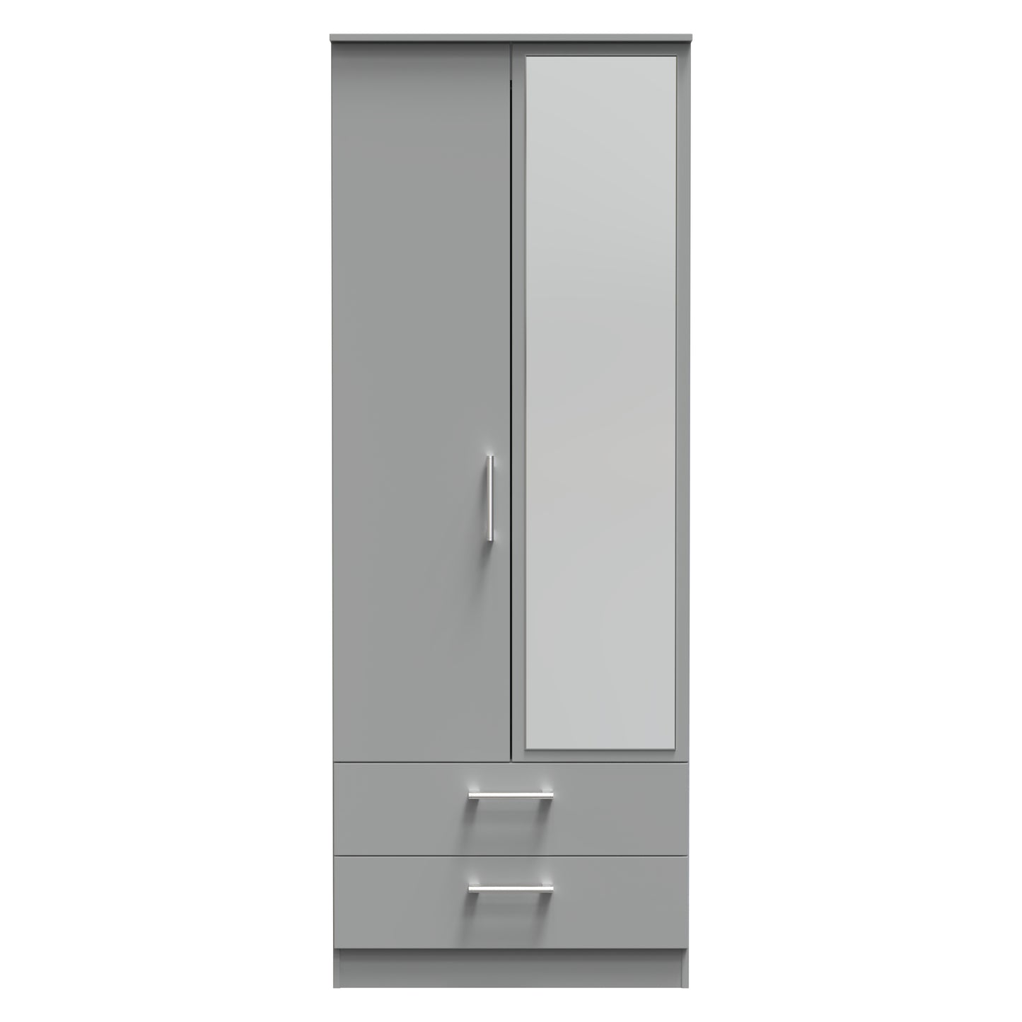 Destiny Dust Grey 2 Door 2 Drawer Wardrobe With Mirror Right Door Sheffield Discount Furniture