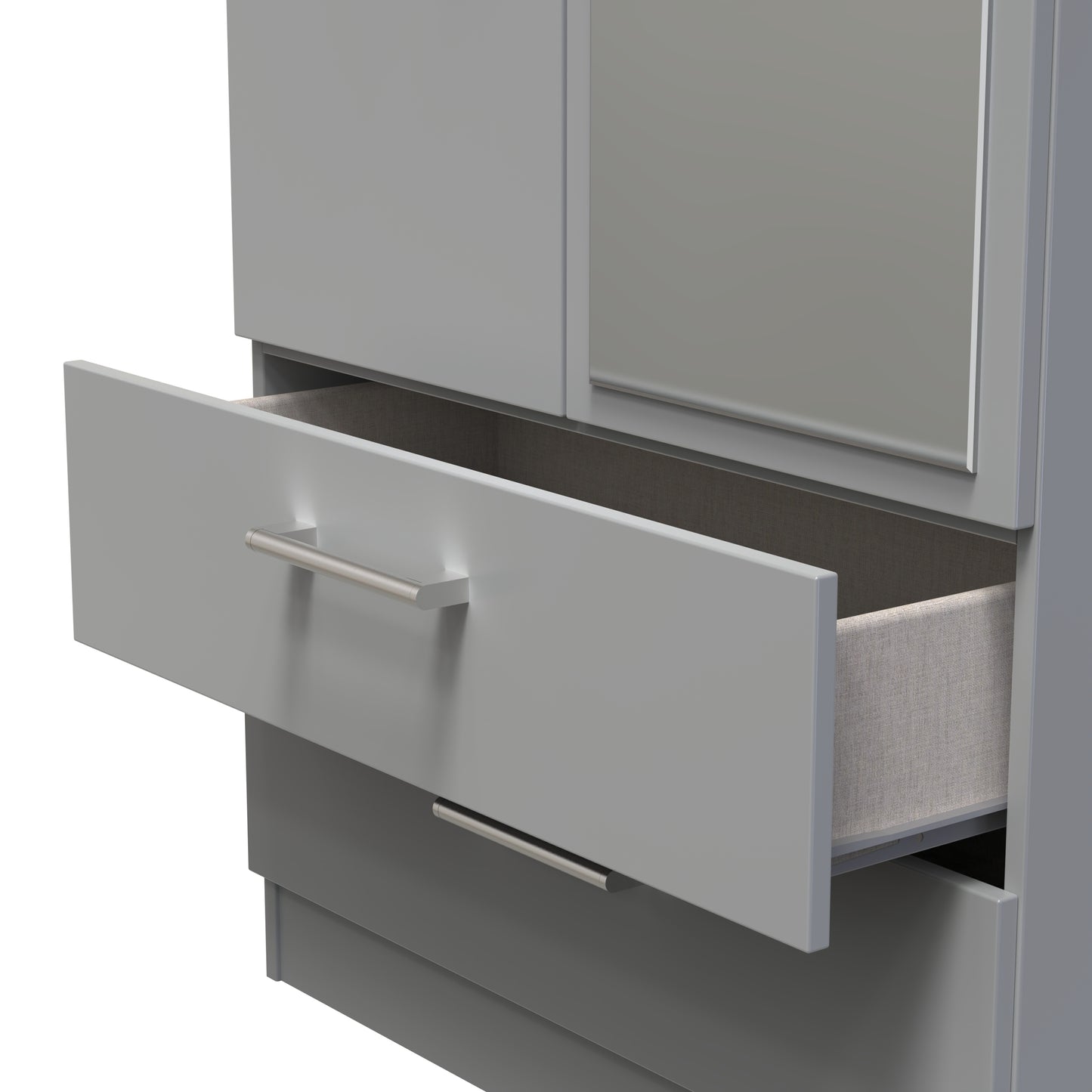 Destiny Dust Grey 2 Door 2 Drawer Wardrobe With Mirror Right Door Sheffield Discount Furniture