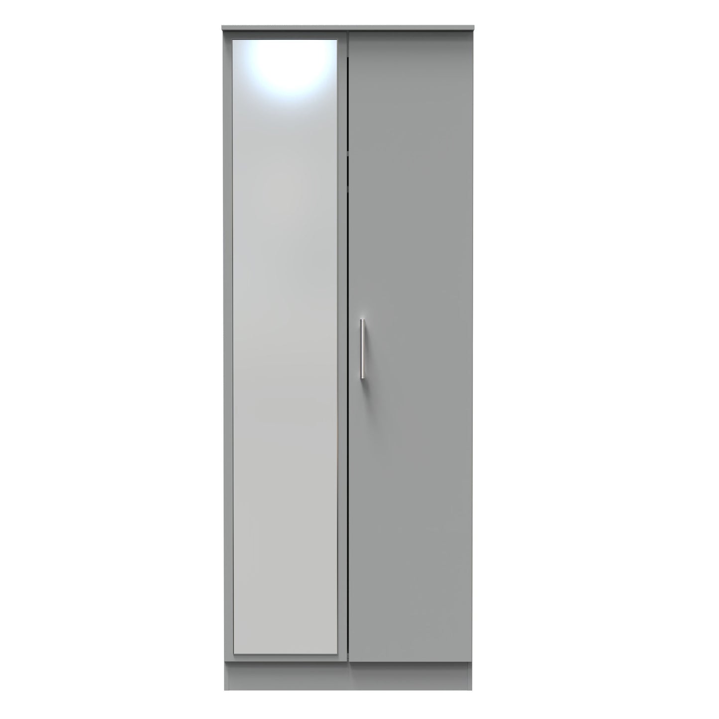 Destiny Dust Grey 2 Door Wardrobe With Mirror Left Door Sheffield Discount Furniture